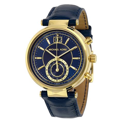 michael kors mk2425|Michael Kors Sayer Blue Dial Amber Blue Leather Ladies Watch .